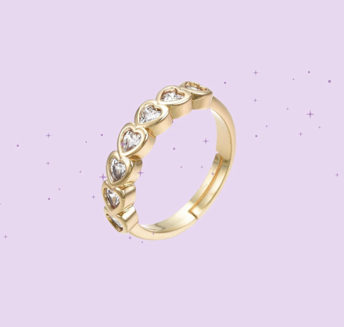 Anillo Corazones Brillante