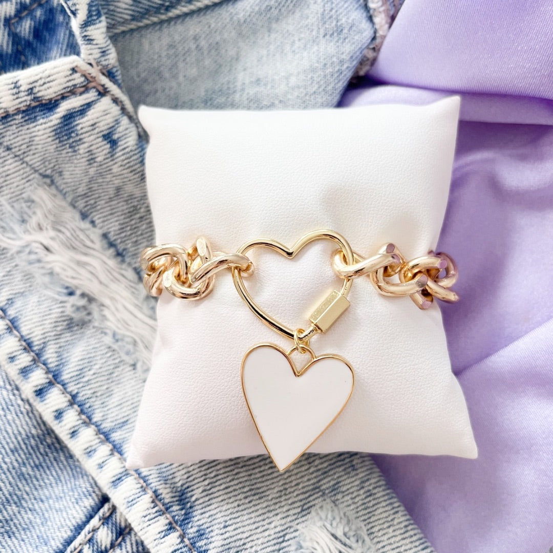 Pulsera Corazón Blanco