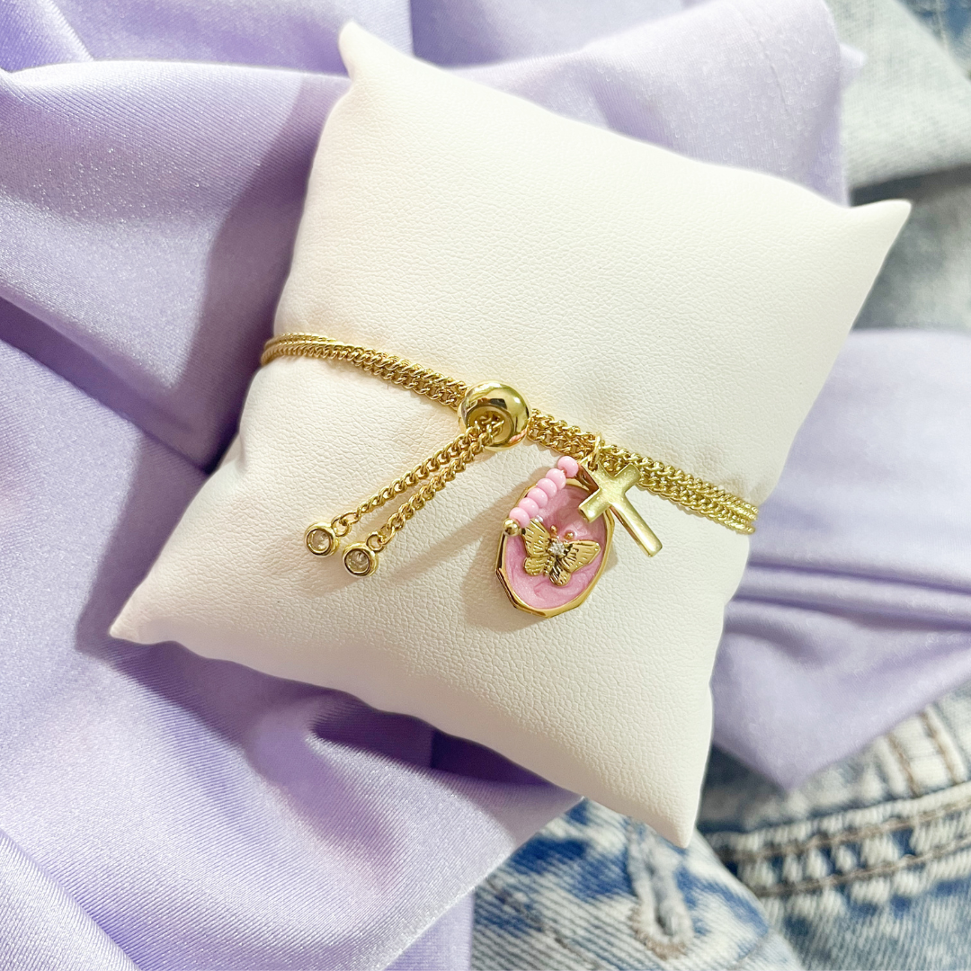Pulsera Mariposa Rosa